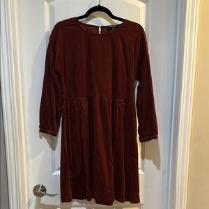 Madewell Red Casual Long Sleeve Dress